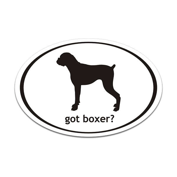 Got Boxer Oval Dog Decal Euro Dogs Vinyl Car Truck Window Sticker Rotten Remains