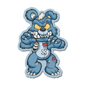 Zombie Bear Blue Sticker Decal