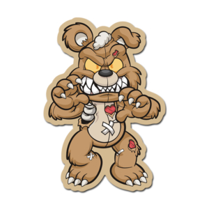 Zombie Bear Tan Sticker Decal