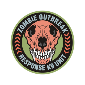 Zombie Outbreak Response K-9 Unit Sticker Decal Tactical Canine Team Rotten Remains