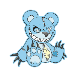 Zombie Teddy Bear Decal Blue Dead Cute Zombies Vinyl Sticker (RH) Rotten Remains