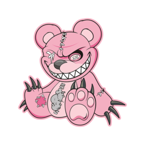 Zombie Teddy Bear Decal Pink Dead Cute Zombies Vinyl Sticker (LH) Rotten Remains