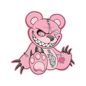 Zombie Teddy Bear Decal Pink Dead Cute Zombies Vinyl Sticker (RH) Rotten Remains