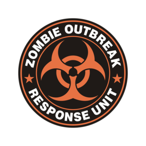 Zombie Outbreak Response Unit Zombies Hunter Orange Sticker Decal Rotten Remains