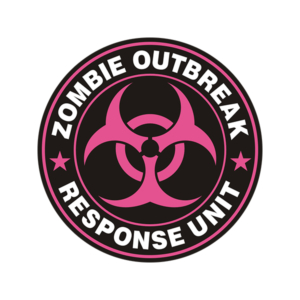 Zombie Outbreak Response Unit Zombies Hunter Pink Sticker Decal Rotten Remains