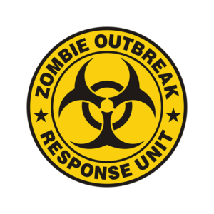 Zombie Outbreak Response Unit Zombies Hunter Yellow Sticker Decal Rotten Remains